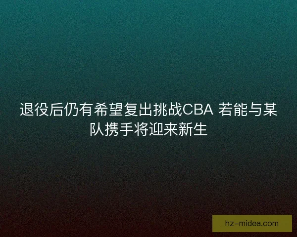 退役后仍有希望复出挑战CBA 若能与某队携手将迎来新生
