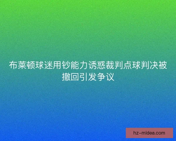布莱顿球迷用钞能力诱惑裁判点球判决被撤回引发争议 布莱顿球迷用钞能力诱惑裁判点球判决被撤回引发争议